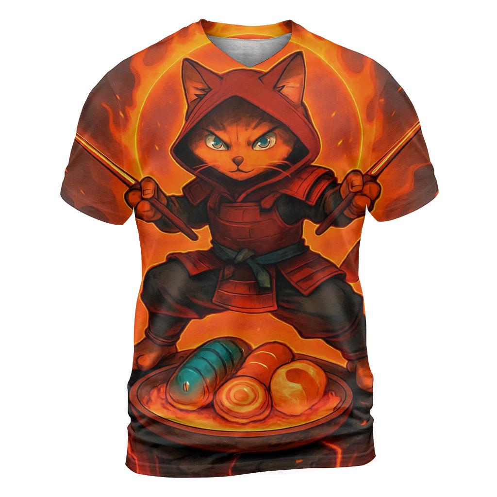 Volcanic Sushi Samurai Cat custom all-over print shirts