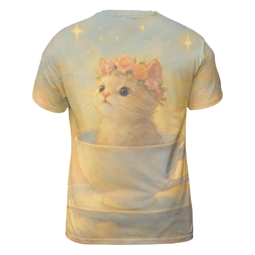 Sunrise Teacup Stargazer Kitten artistic all-over print tops