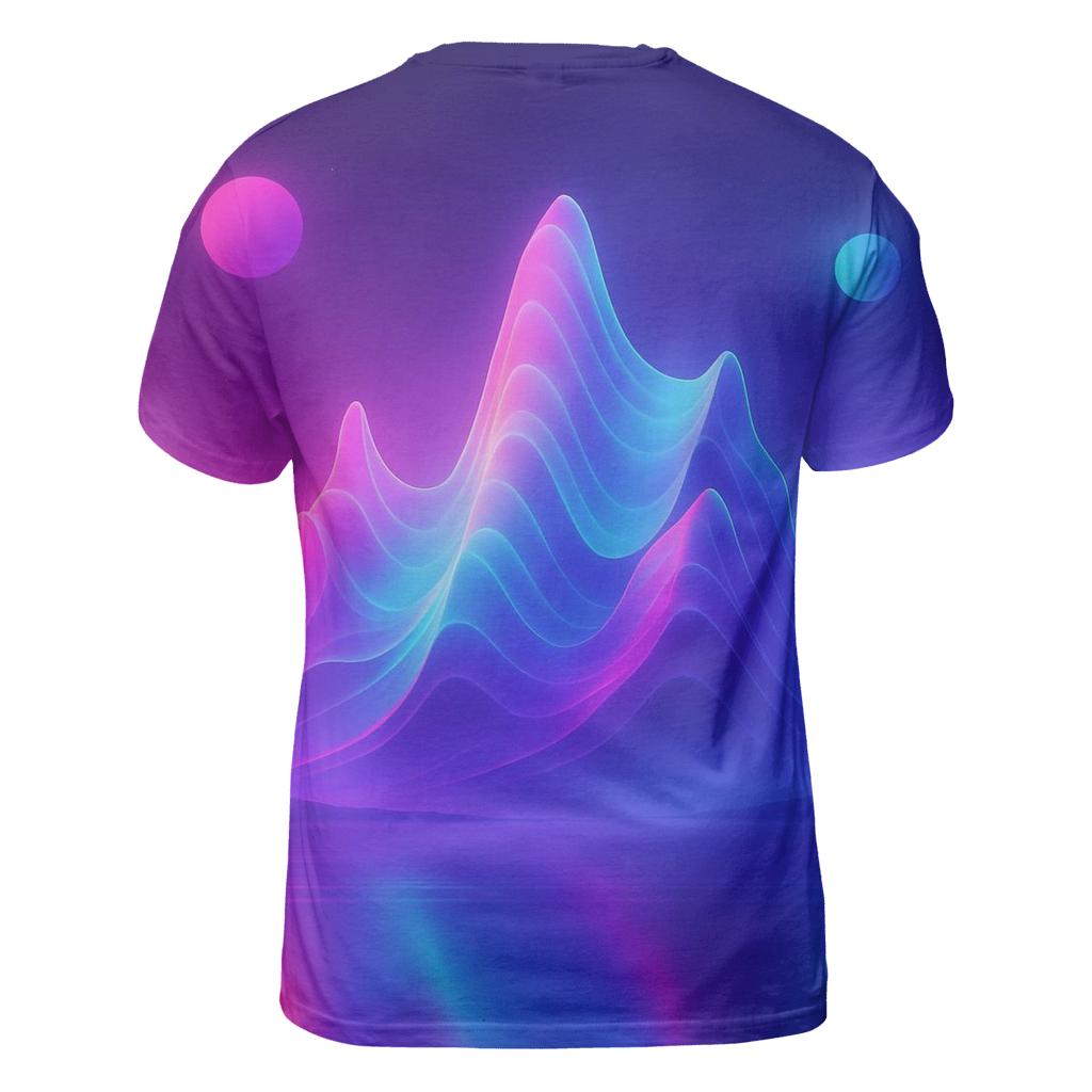 Neon Atlas Drift artistic all-over print tops
