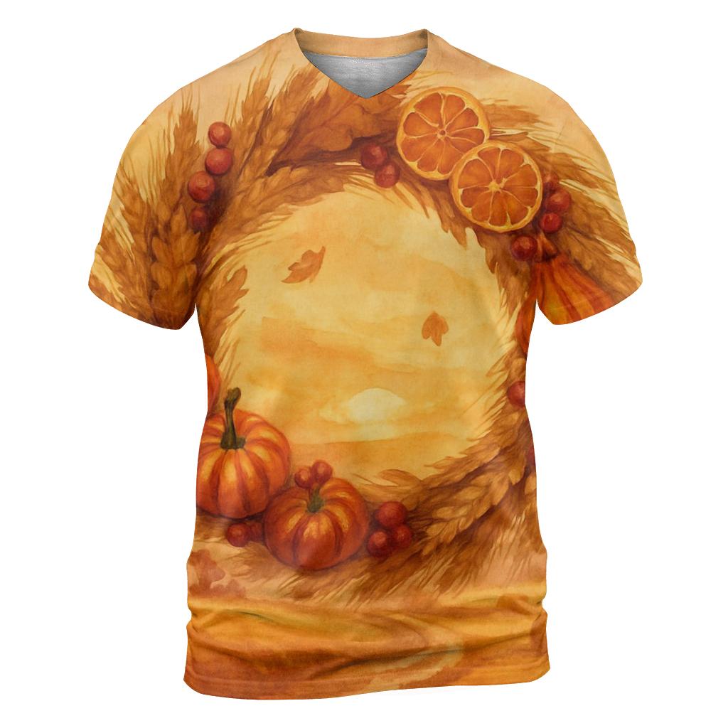 Harvest Wreath Over Golden Fields personalized full print shirts