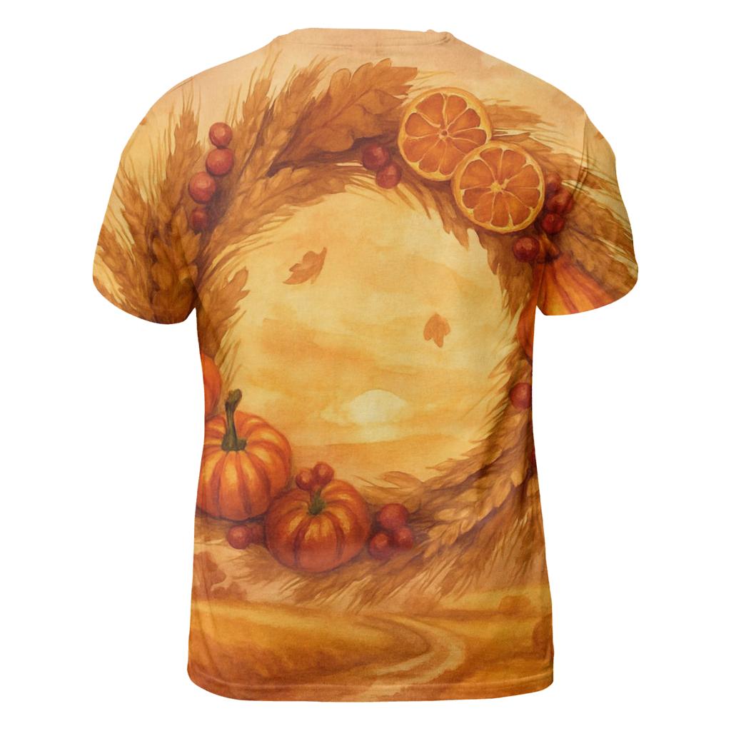 Harvest Wreath Over Golden Fields personalized full print shirts