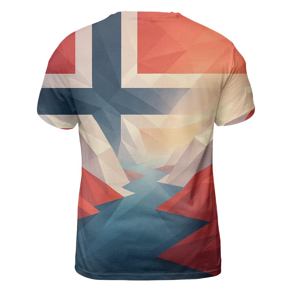Norway Geometric Fjord Fusion creative print fashion shirts