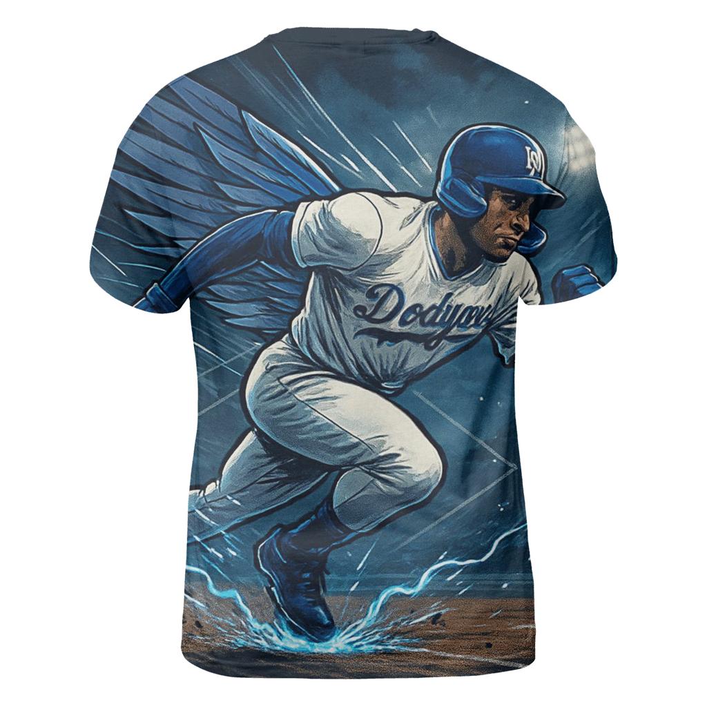 Winged Speed Runner In Blue Storm trendy printed shirt styles