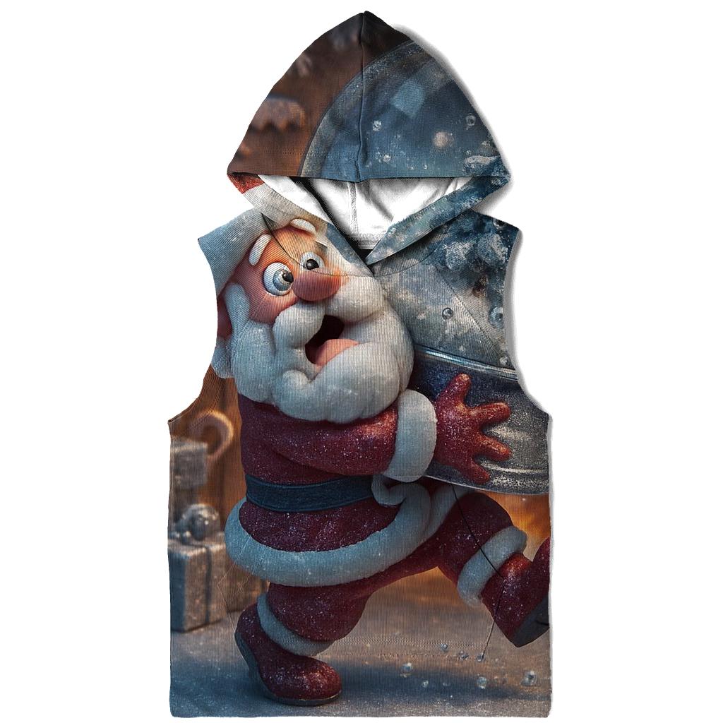 Santa Snow Globe Workshop Spill heavyweight hoodies