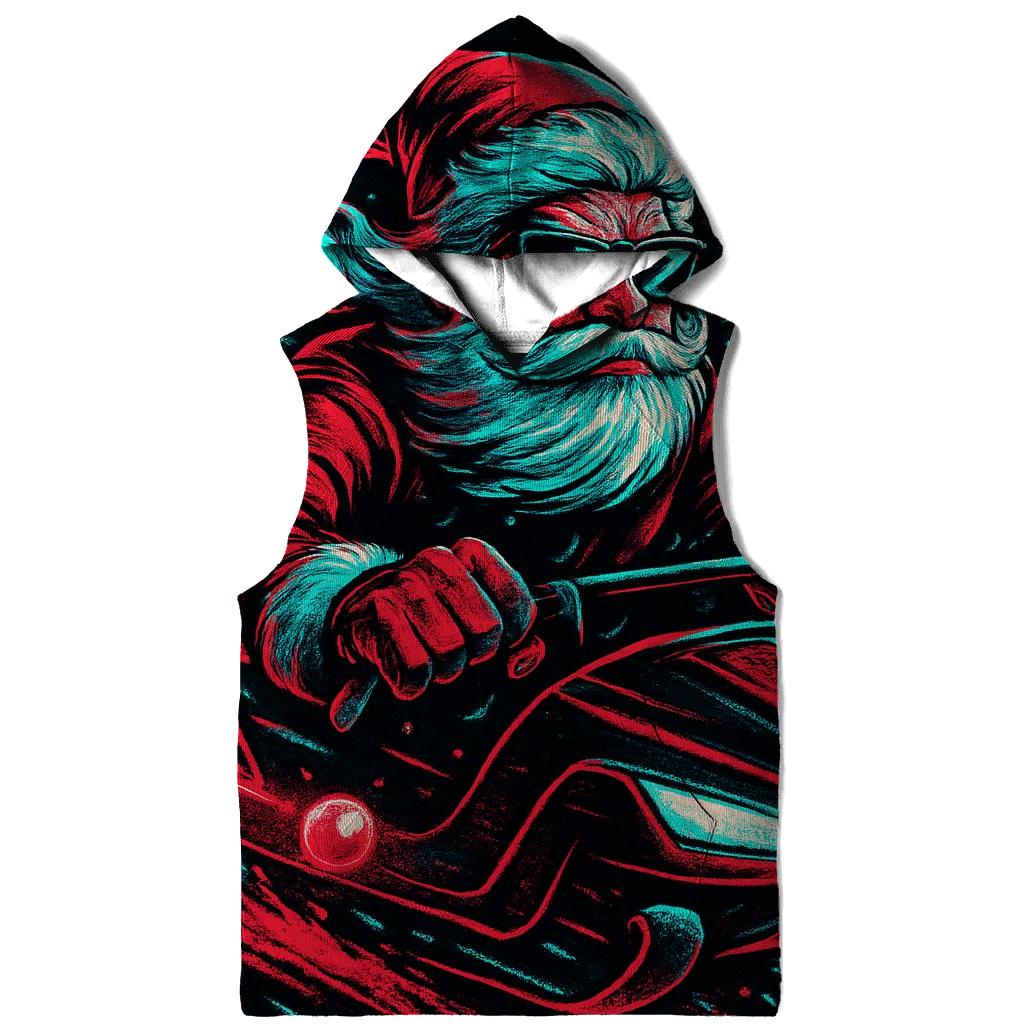 Neon Night Sleigh Rider Santa lightweight hoodies