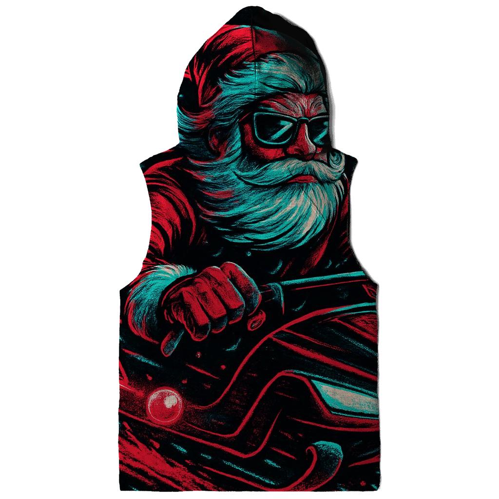 Neon Night Sleigh Rider Santa lightweight hoodies