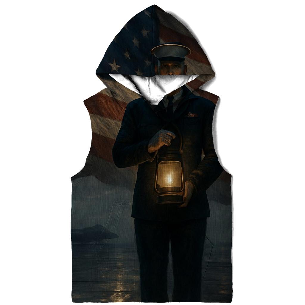Liberty Lantern Over The Silent Deck embroidered hoodies
