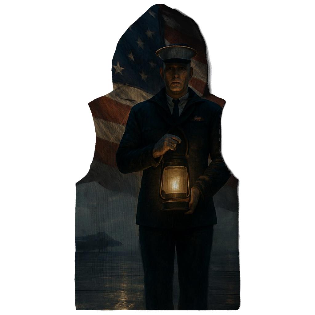 Liberty Lantern Over The Silent Deck embroidered hoodies