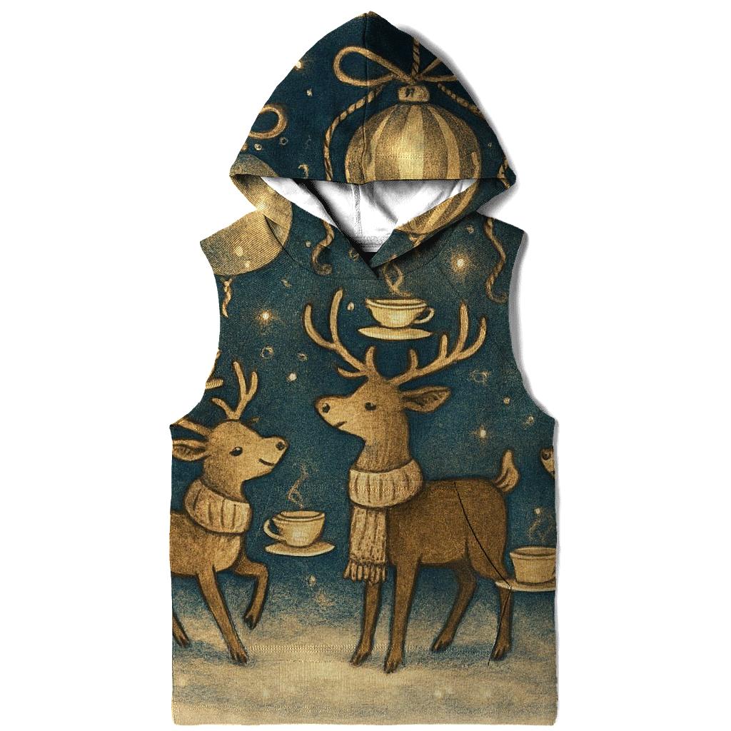 Reindeer Tea Party Under Floating Ornaments heavyweight hoodies