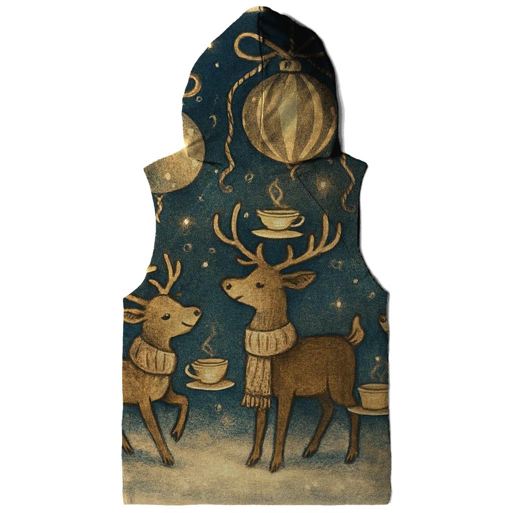 Reindeer Tea Party Under Floating Ornaments heavyweight hoodies