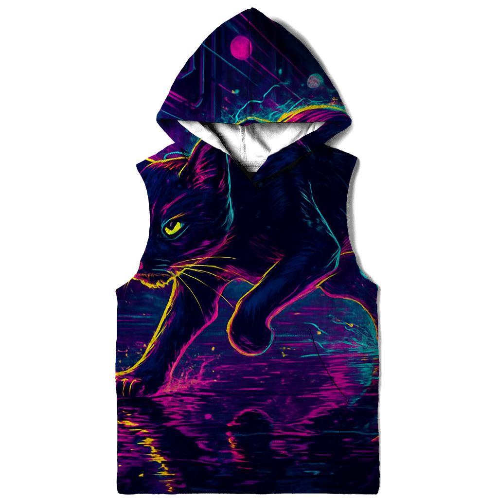Neon Alley Circuit Cat custom hoodies