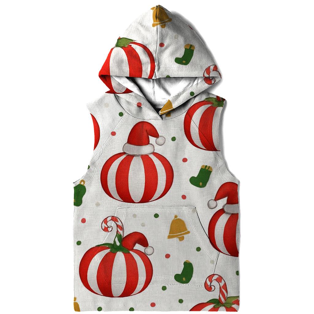 Candy Cane Stripe Pumpkins Scatter On White Background custom hoodies