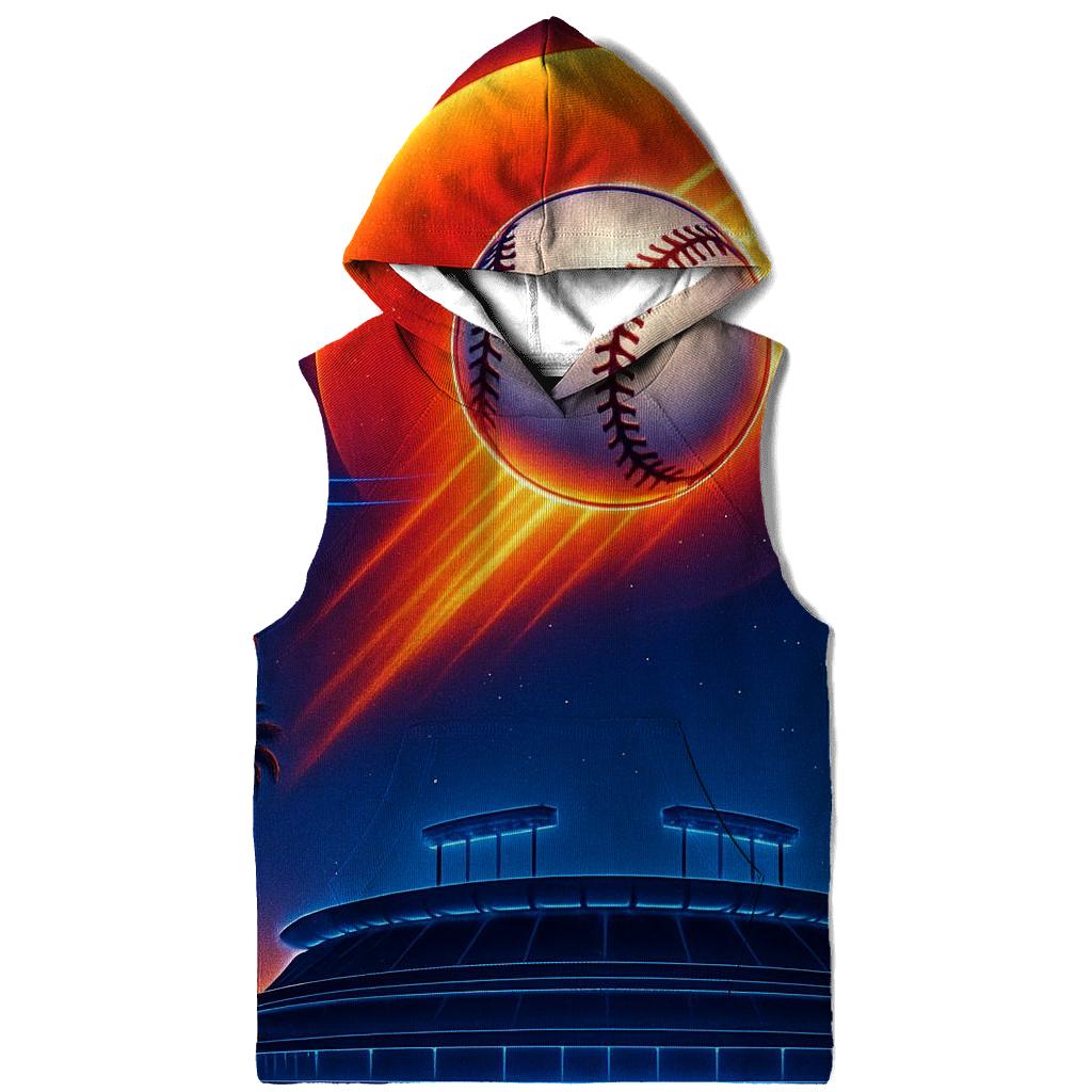 Sunset Orbit Baseball Burst embroidered hoodies