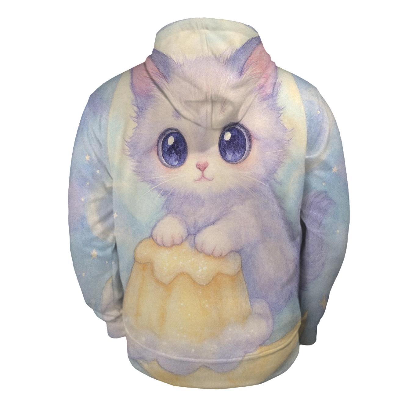 Moonlit Pudding Cloud Kitten zip-up hoodies