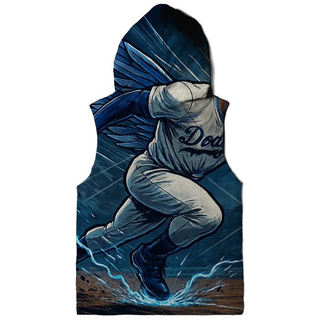 Winged Speed Runner In Blue Storm graphic hoodies