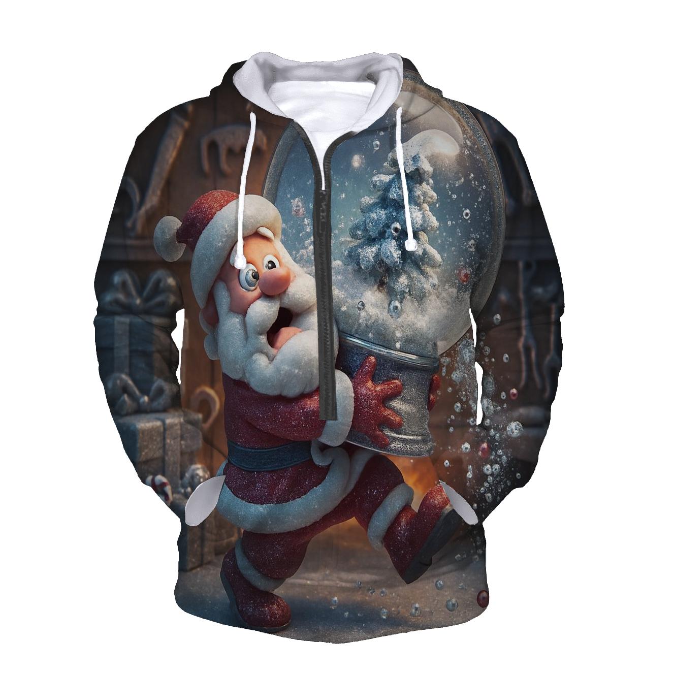 Santa Snow Globe Workshop Spill designer hoodies