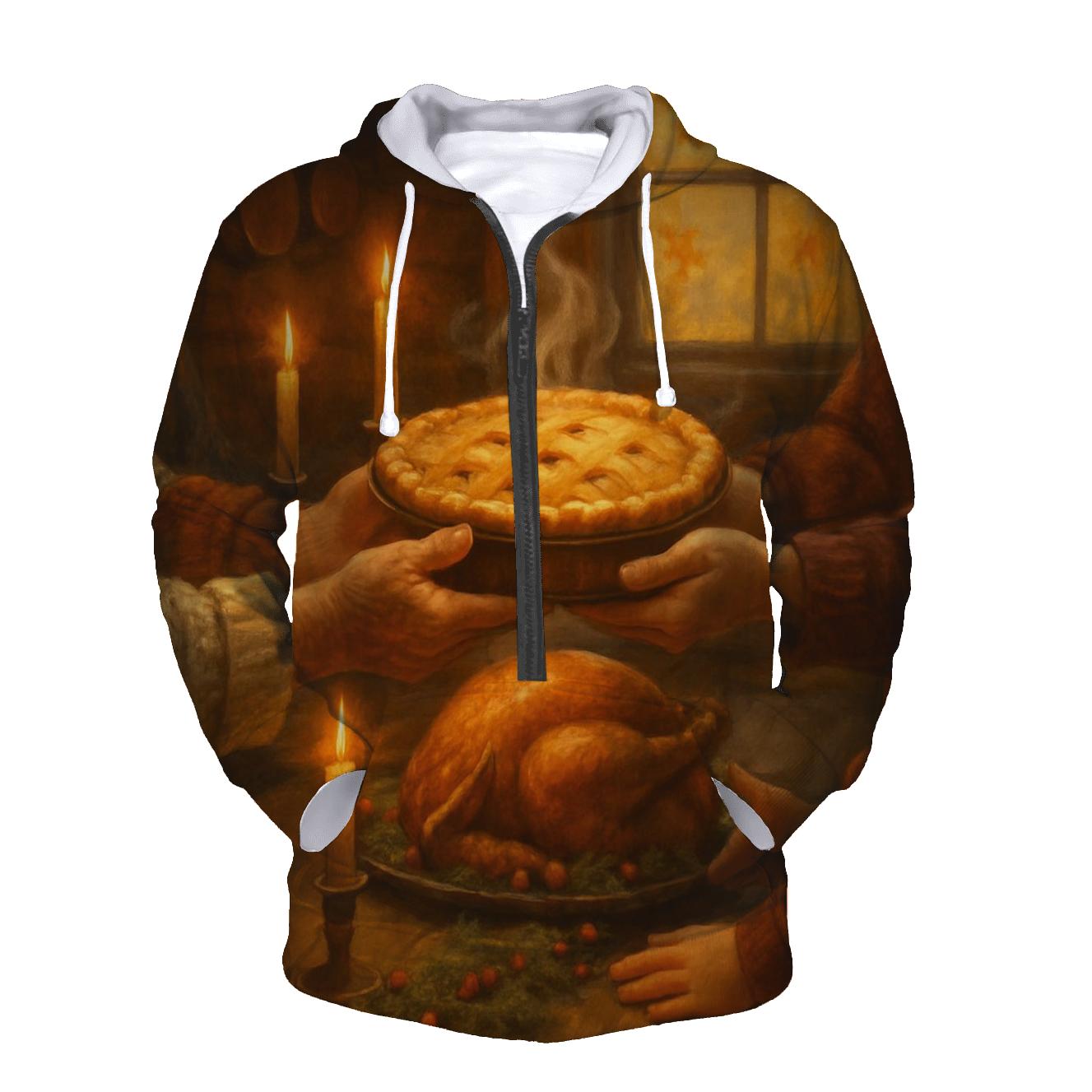 Candlelit Gratitude Cabin Feast designer hoodies