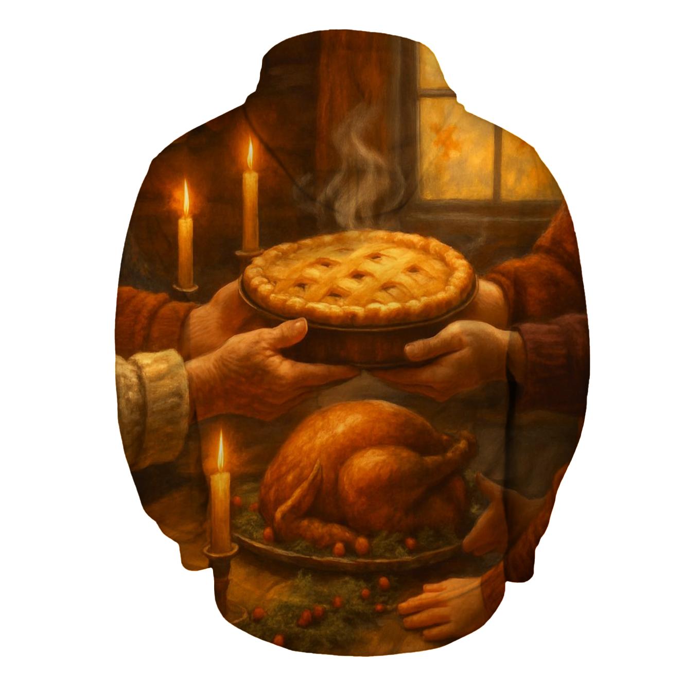 Candlelit Gratitude Cabin Feast designer hoodies
