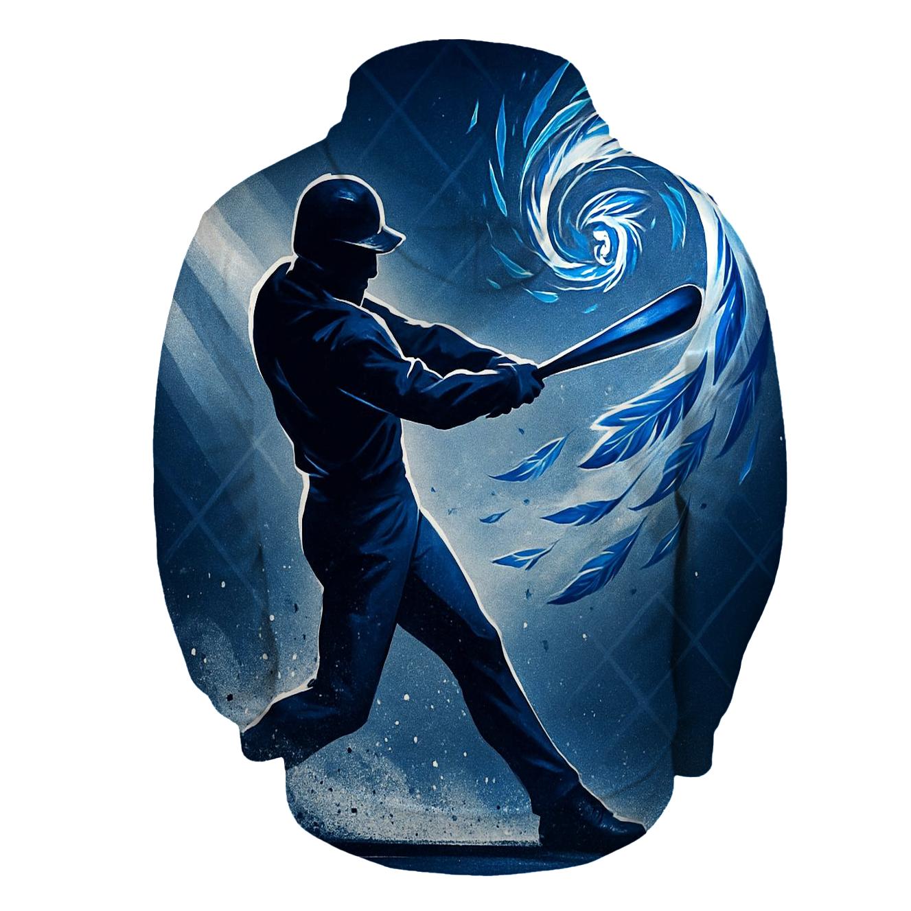 Bat Swing With Blue Jays Feather Vortex lightweight hoodies