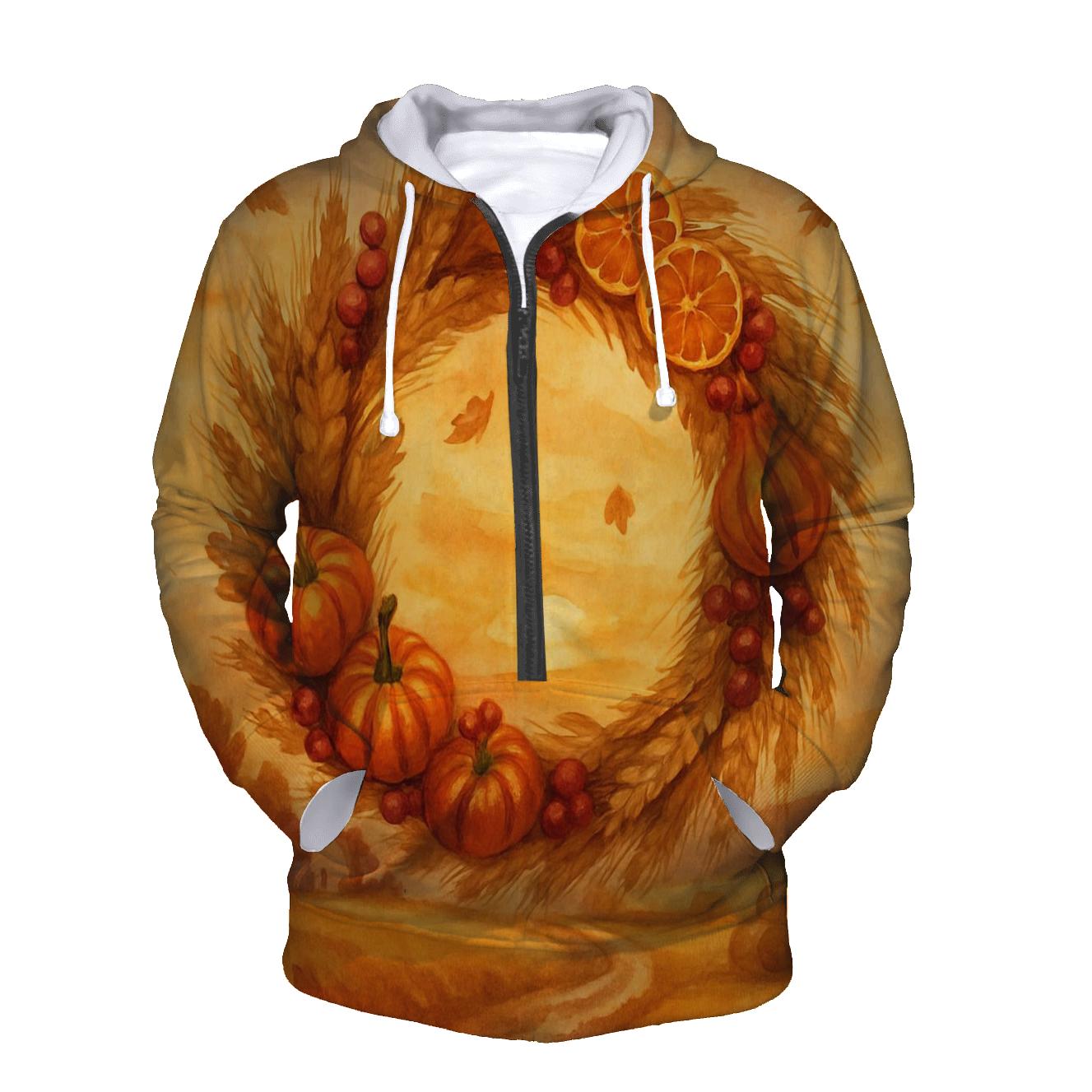 Harvest Wreath Over Golden Fields hoodie styles