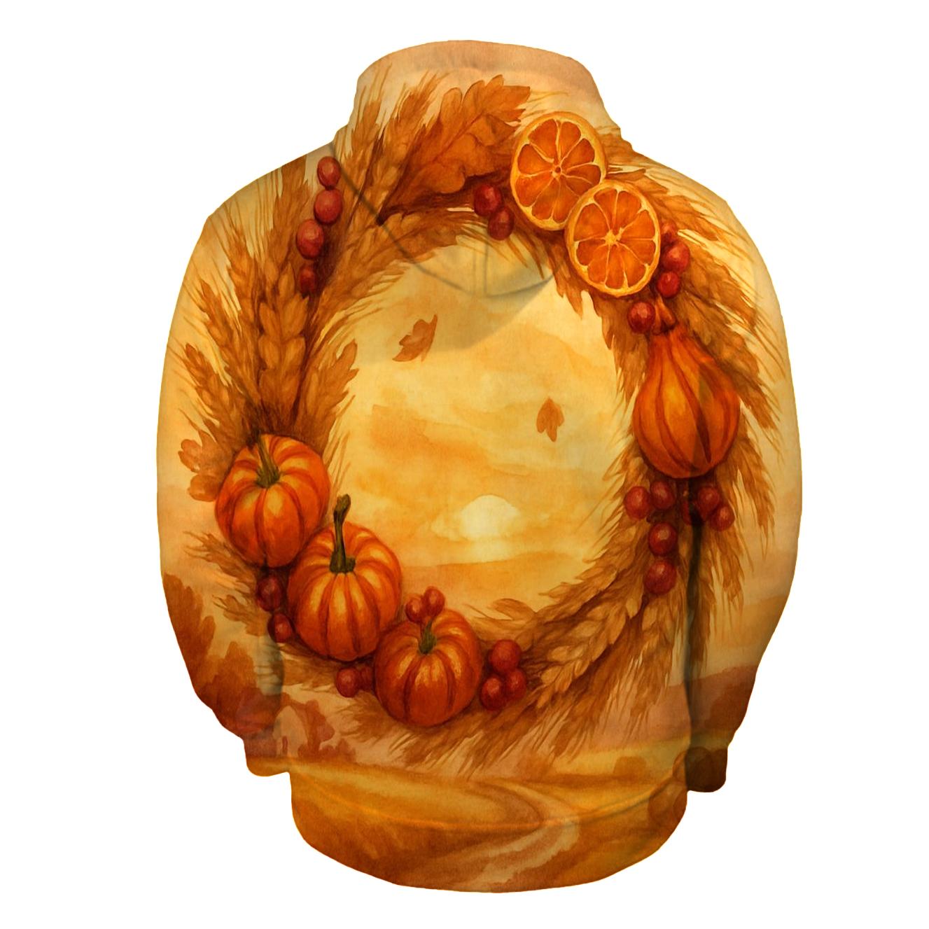 Harvest Wreath Over Golden Fields hoodie styles