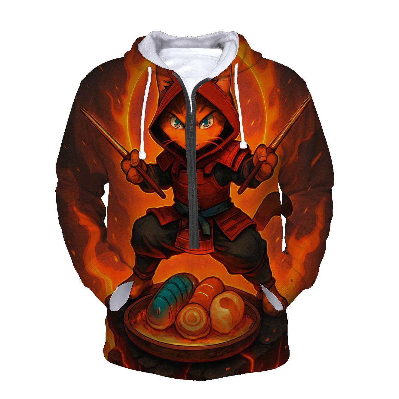 Volcanic Sushi Samurai Cat hoodie designs