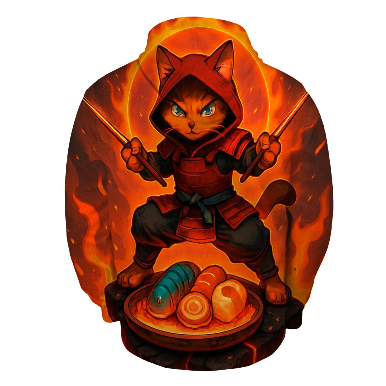 Volcanic Sushi Samurai Cat hoodie designs