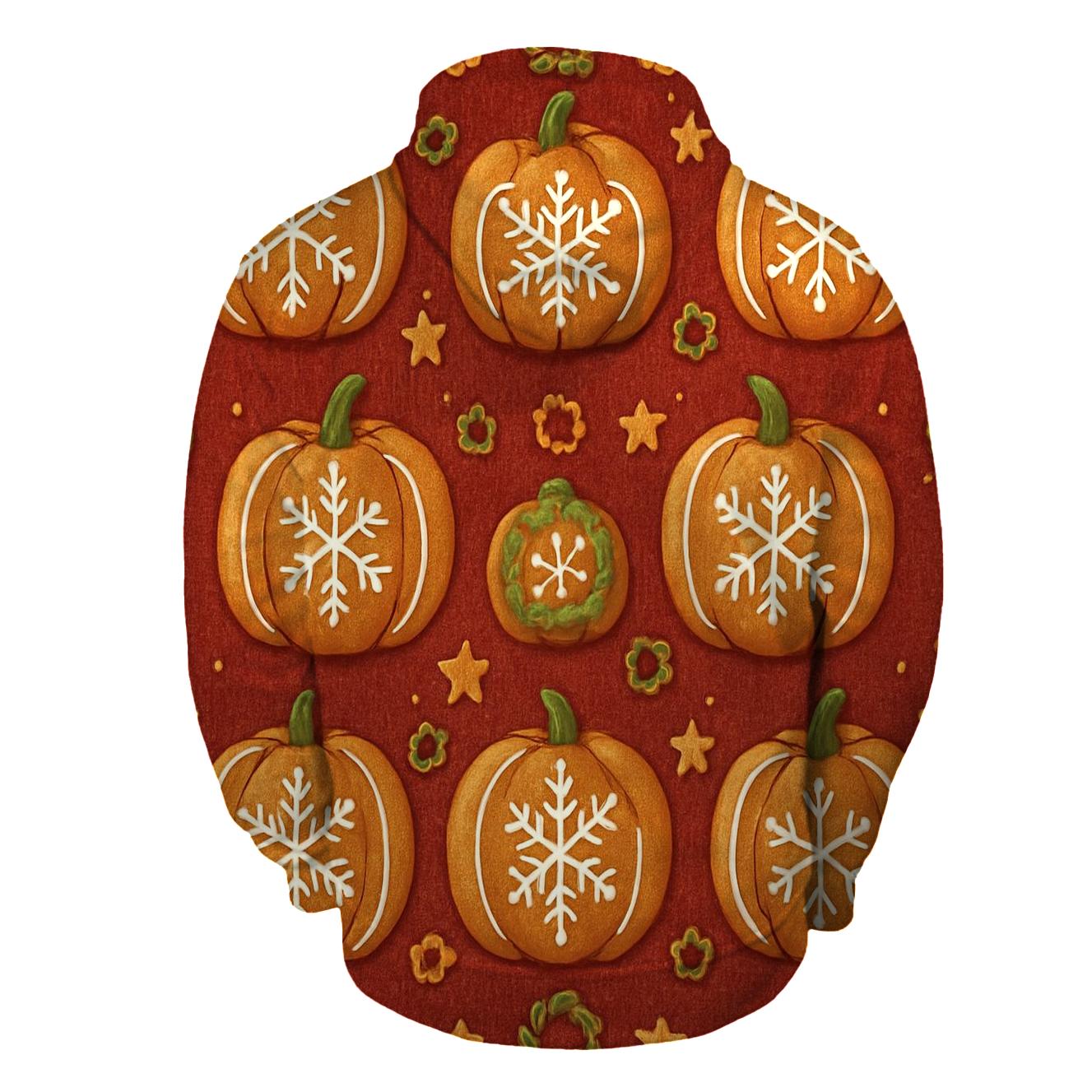 Gingerbread Pumpkin Tile Grid On Cranberry Background designer hoodies