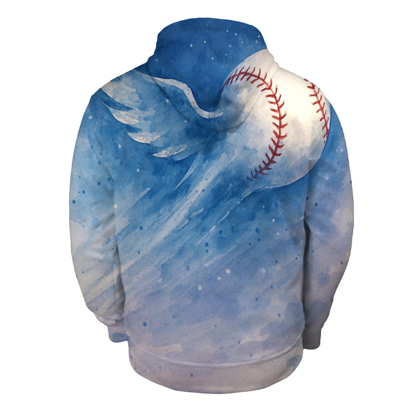 Blue Jays Comet Ball Over Wing Shaped Clouds printed hoodies