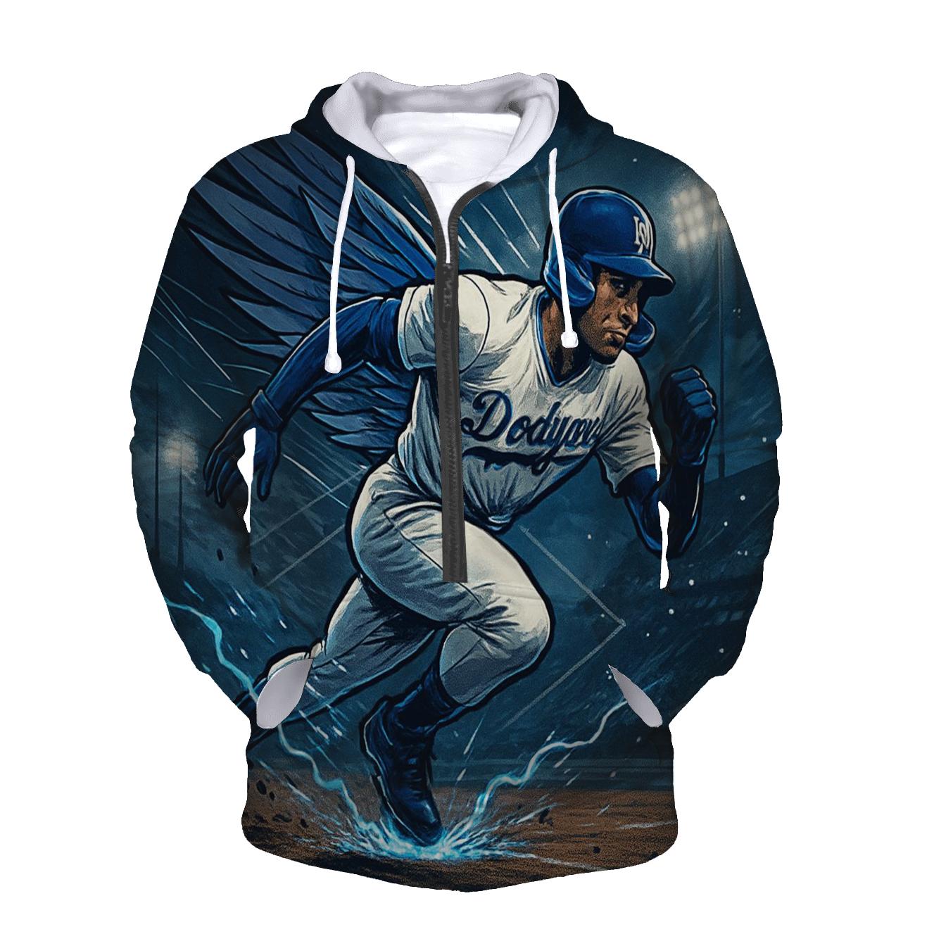 Winged Speed Runner In Blue Storm pullover hoodies