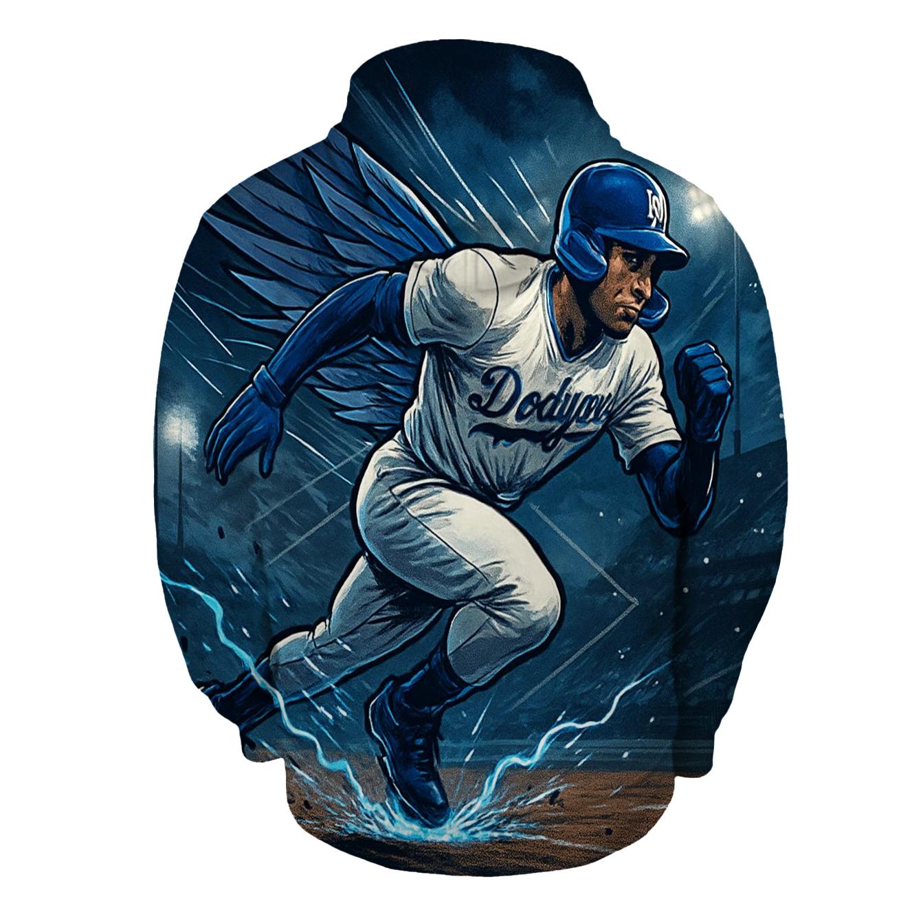 Winged Speed Runner In Blue Storm pullover hoodies