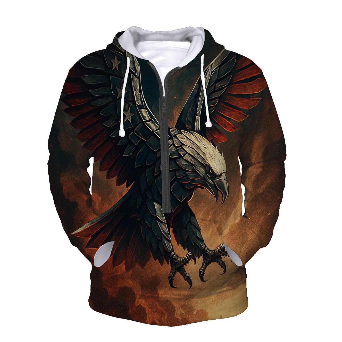 Eagle Of Chrome And Smoke Above The Battle Horizon zip-up hoodies