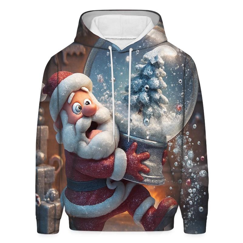 Santa Snow Globe Workshop Spill custom hoodies