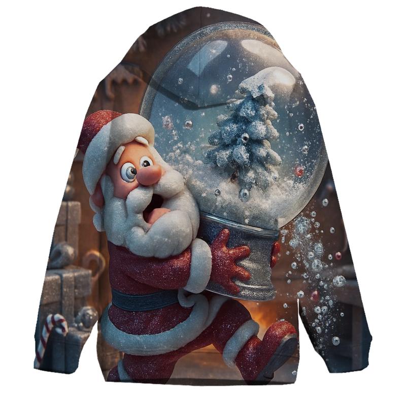 Santa Snow Globe Workshop Spill custom hoodies