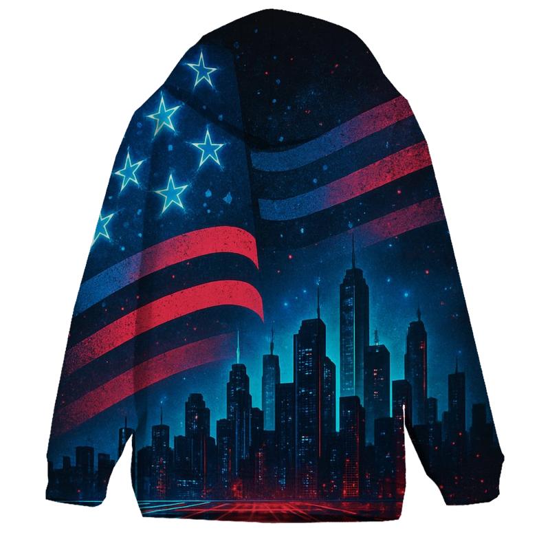 Neon Skyline Flagwave premium hoodies