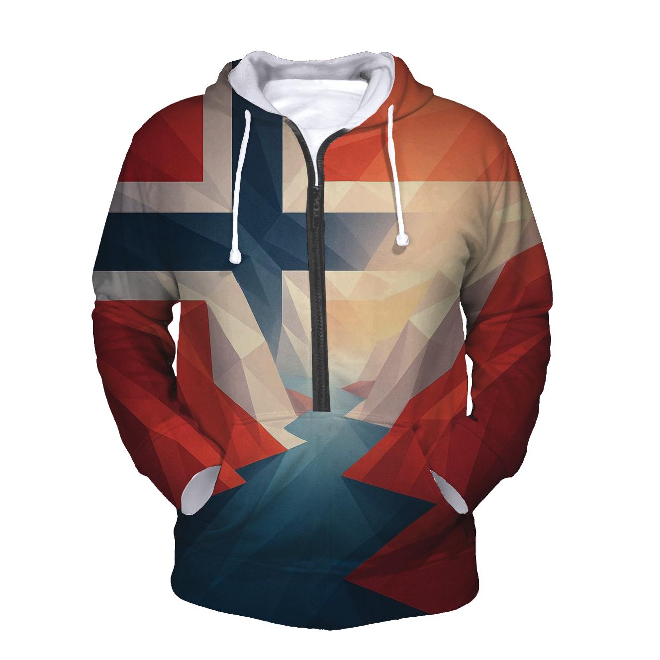 Norway Geometric Fjord Fusion hoodie styles