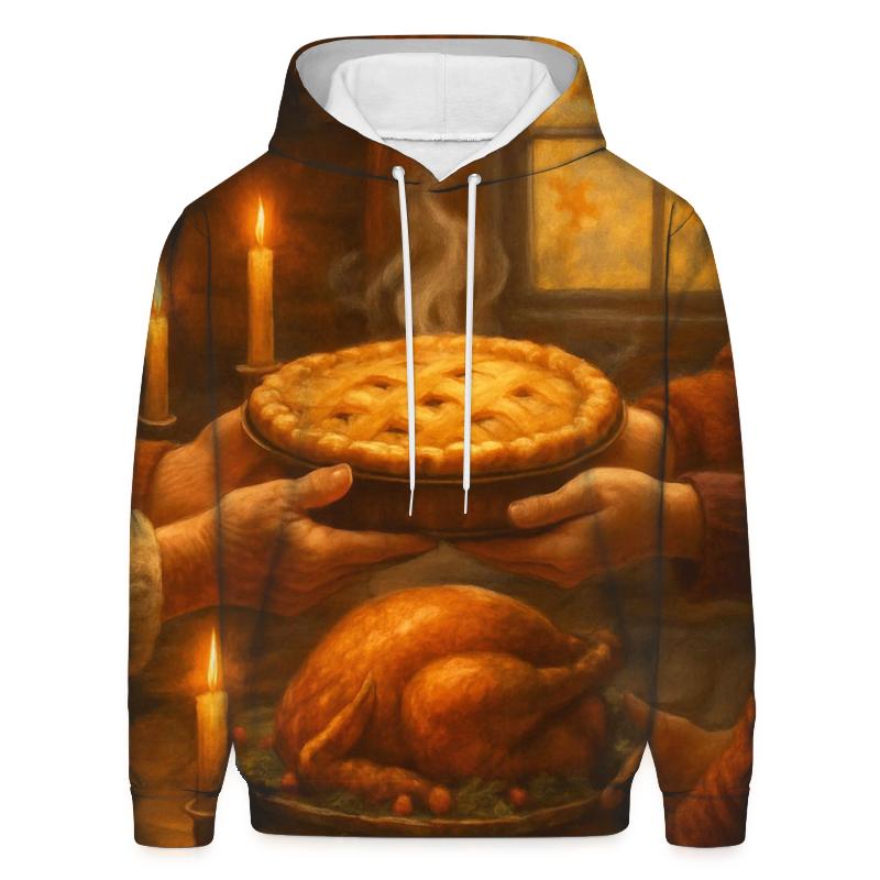 Candlelit Gratitude Cabin Feast lightweight hoodies
