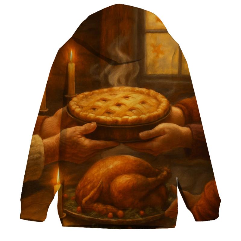 Candlelit Gratitude Cabin Feast lightweight hoodies