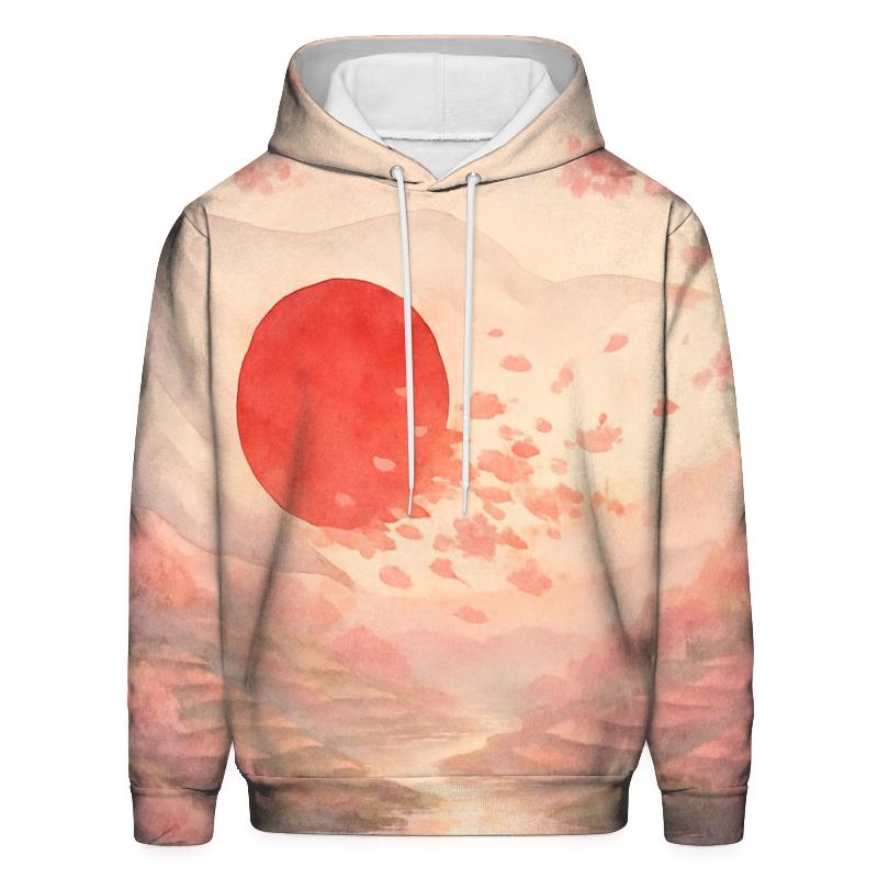 Sakura Wind Flagscape Japan graphic hoodies