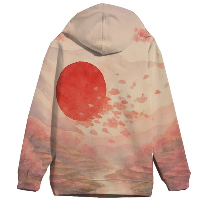 Sakura Wind Flagscape Japan graphic hoodies