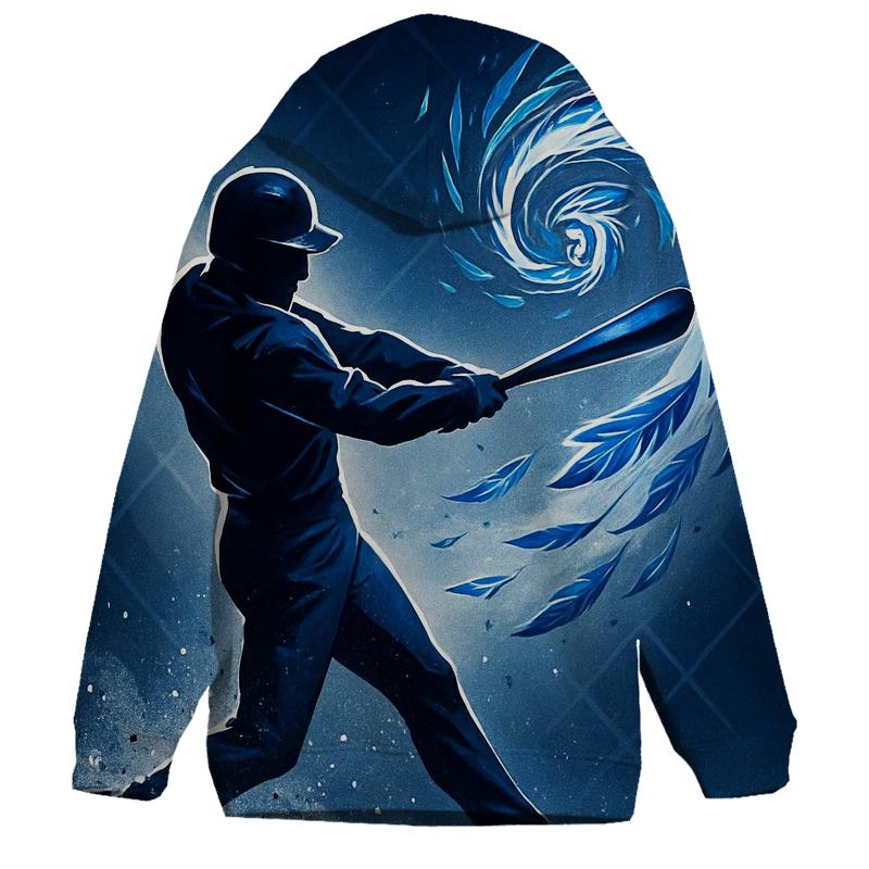 Bat Swing With Blue Jays Feather Vortex zip-up hoodies