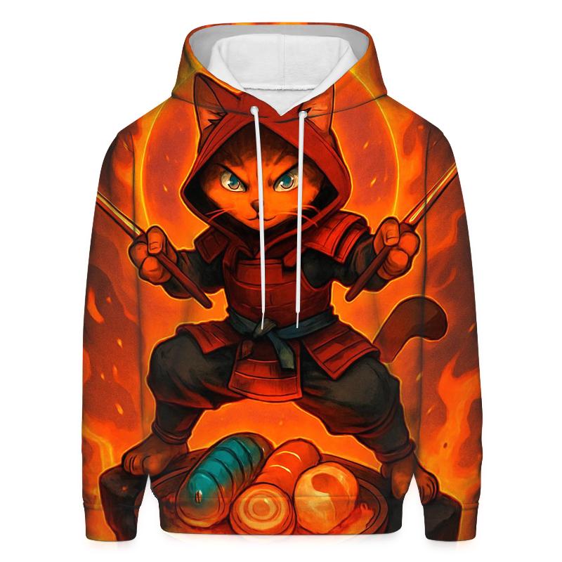 Volcanic Sushi Samurai Cat custom hoodies