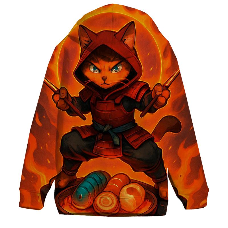 Volcanic Sushi Samurai Cat custom hoodies