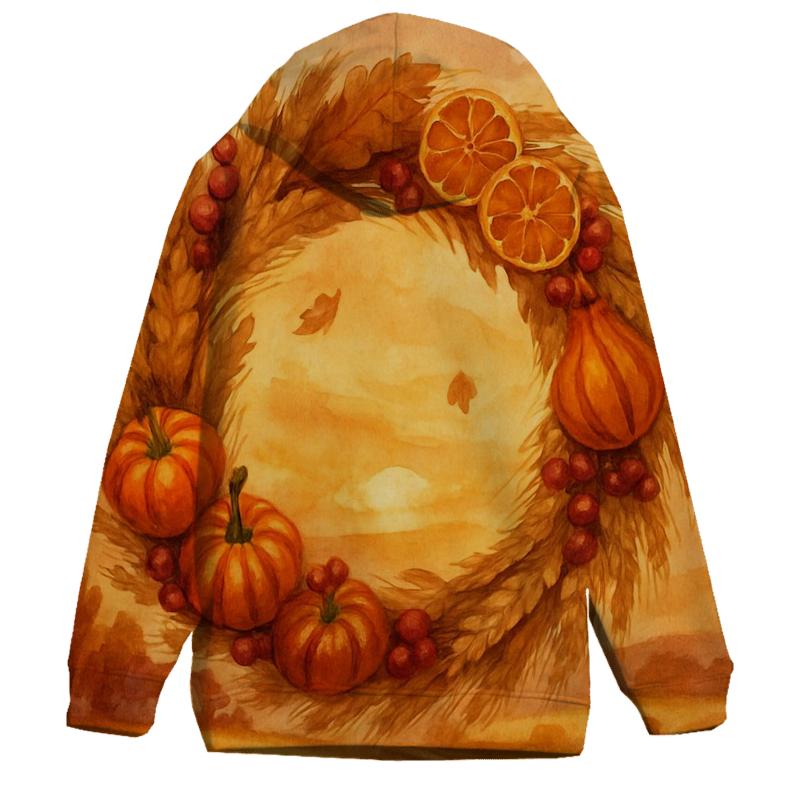 Harvest Wreath Over Golden Fields hoodie designs
