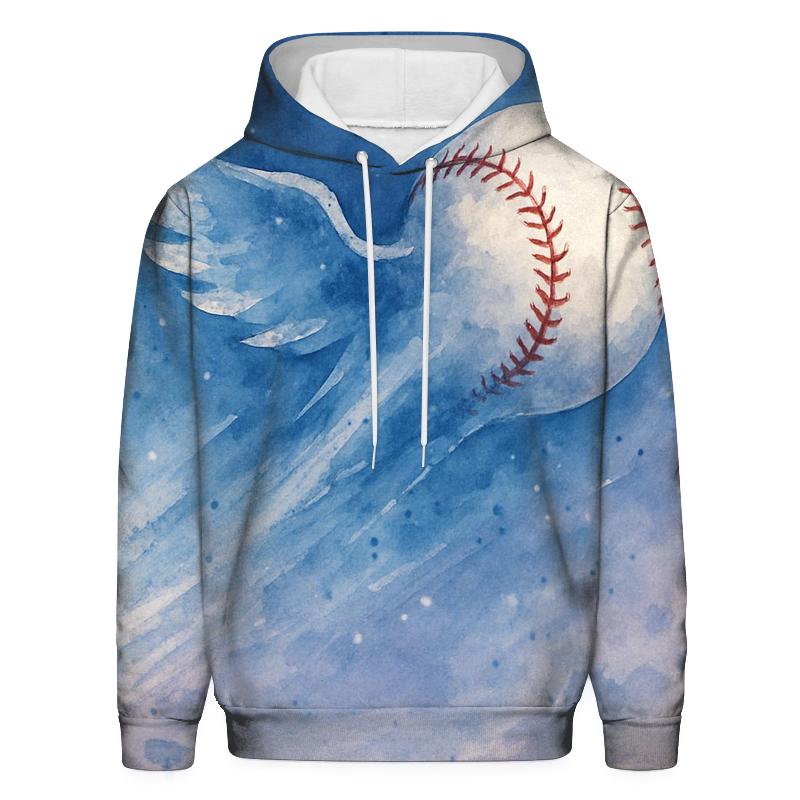 Blue Jays Comet Ball Over Wing Shaped Clouds printed hoodies