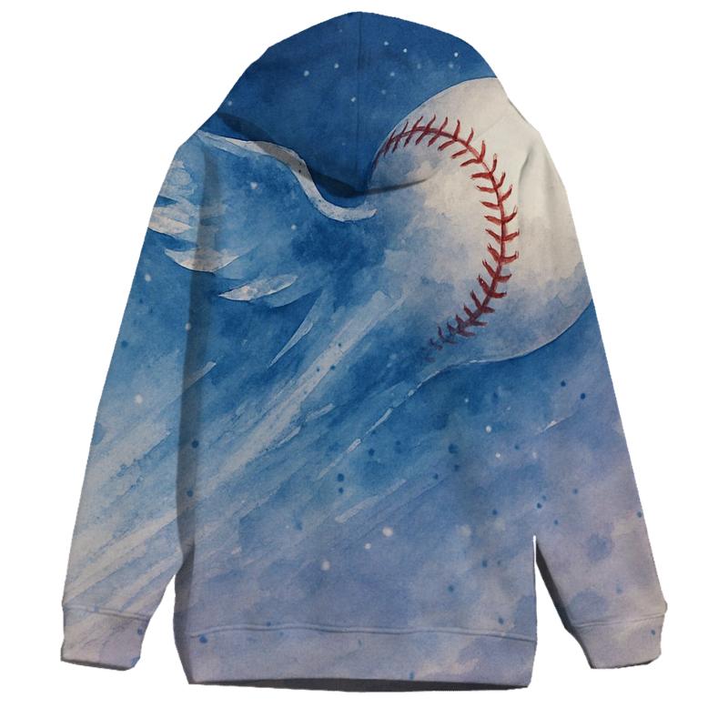 Blue Jays Comet Ball Over Wing Shaped Clouds printed hoodies