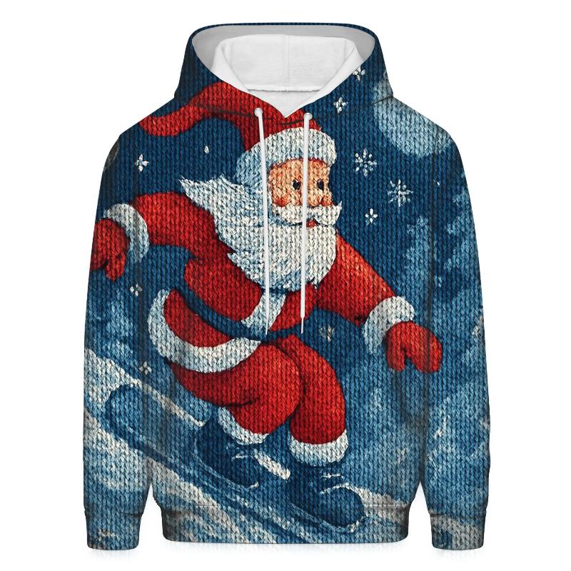 Knitted Avalanche Santa Boarder printed hoodies