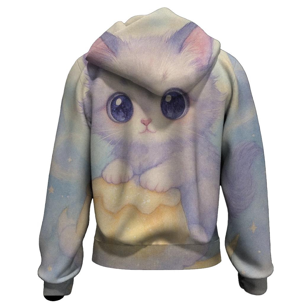 Moonlit Pudding Cloud Kitten custom hoodies