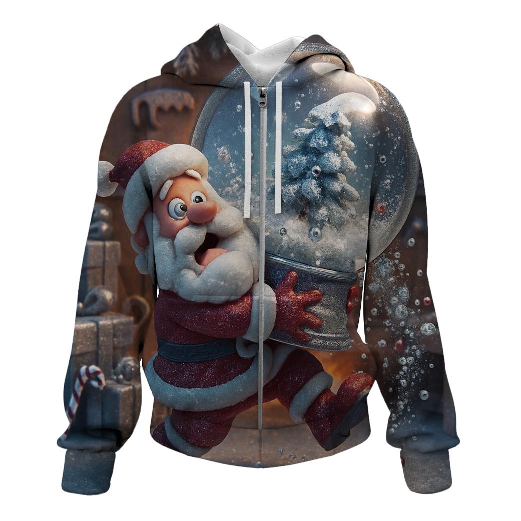 Santa Snow Globe Workshop Spill hoodies fashion