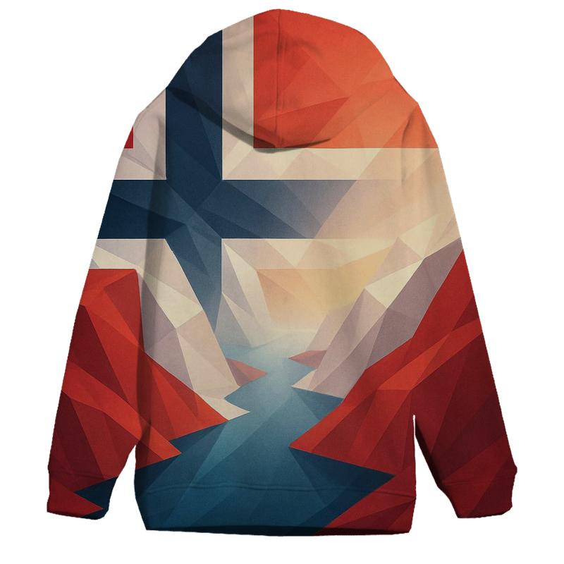 Norway Geometric Fjord Fusion graphic hoodies